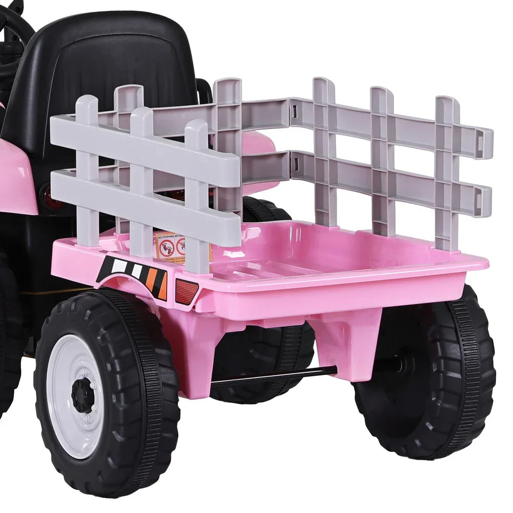 Rigo Kids Electric Ride On Car Tractor Toy Cars 12V Pink - Mekamart Australia