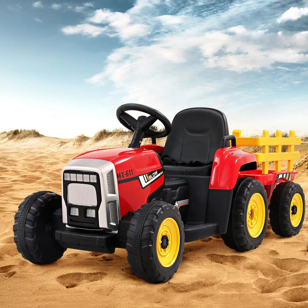 Rigo Kids Electric Ride On Car Tractor Toy Cars 12V Red - Mekamart Australia