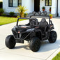Rigo Kids Ride On Car Electric Toys Cars Headlight Music Remote Control Black - Mekamart Australia