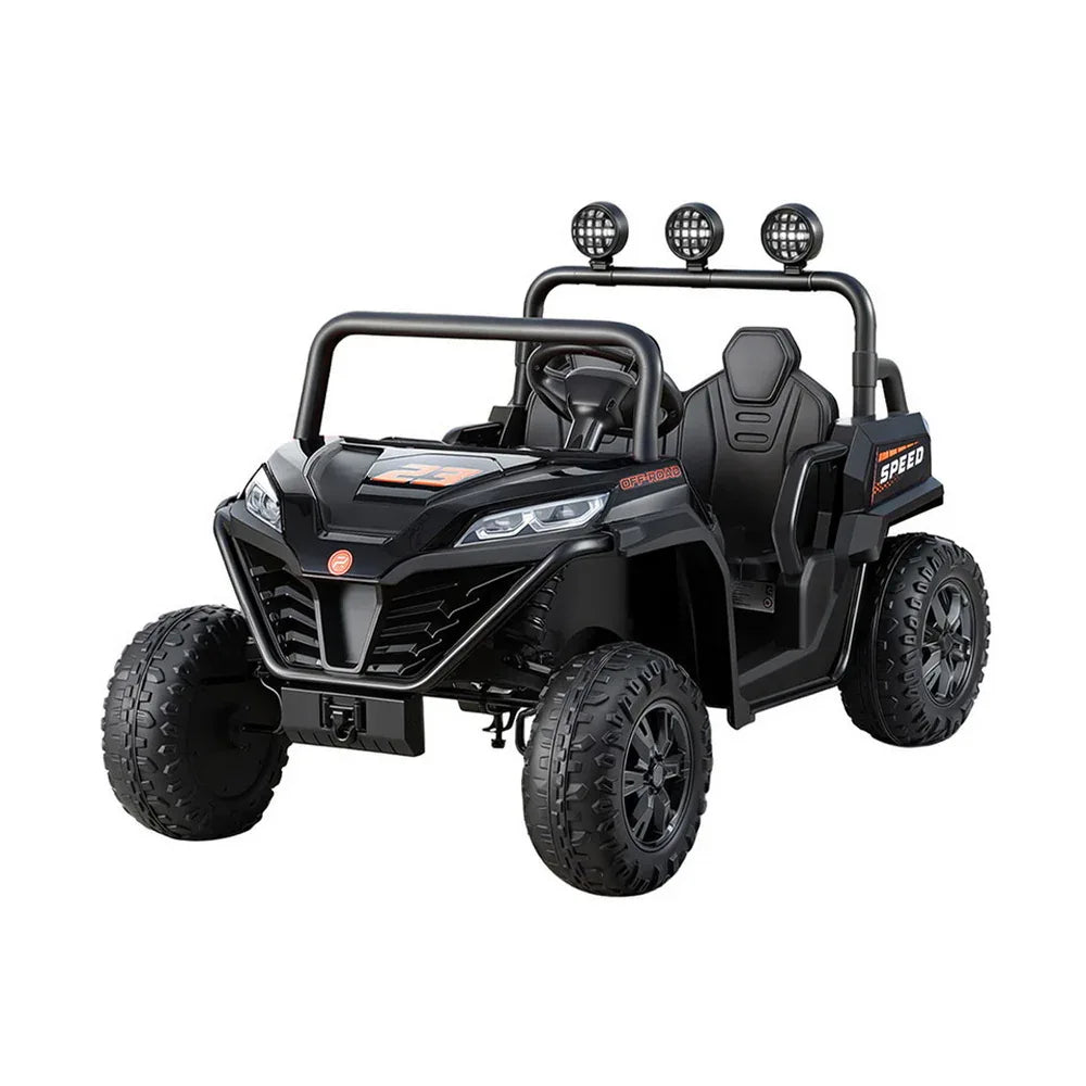 Rigo Kids Ride On Car Electric Toys Cars Headlight Music Remote Control Black - Mekamart Australia