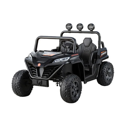 Rigo Kids Ride On Car Electric Toys Cars Headlight Music Remote Control Black - Mekamart Australia
