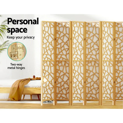 Artiss 8 Panel Room Divider Screen 325x170cm Clover Natural - Mekamart Australia