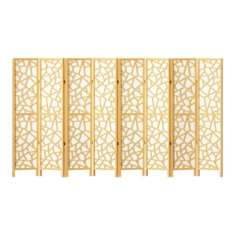 Artiss 8 Panel Room Divider Screen 325x170cm Clover Natural - Mekamart Australia