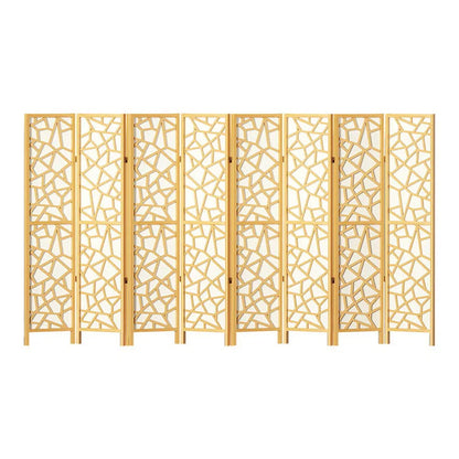 Artiss 8 Panel Room Divider Screen 325x170cm Clover Natural - Mekamart Australia