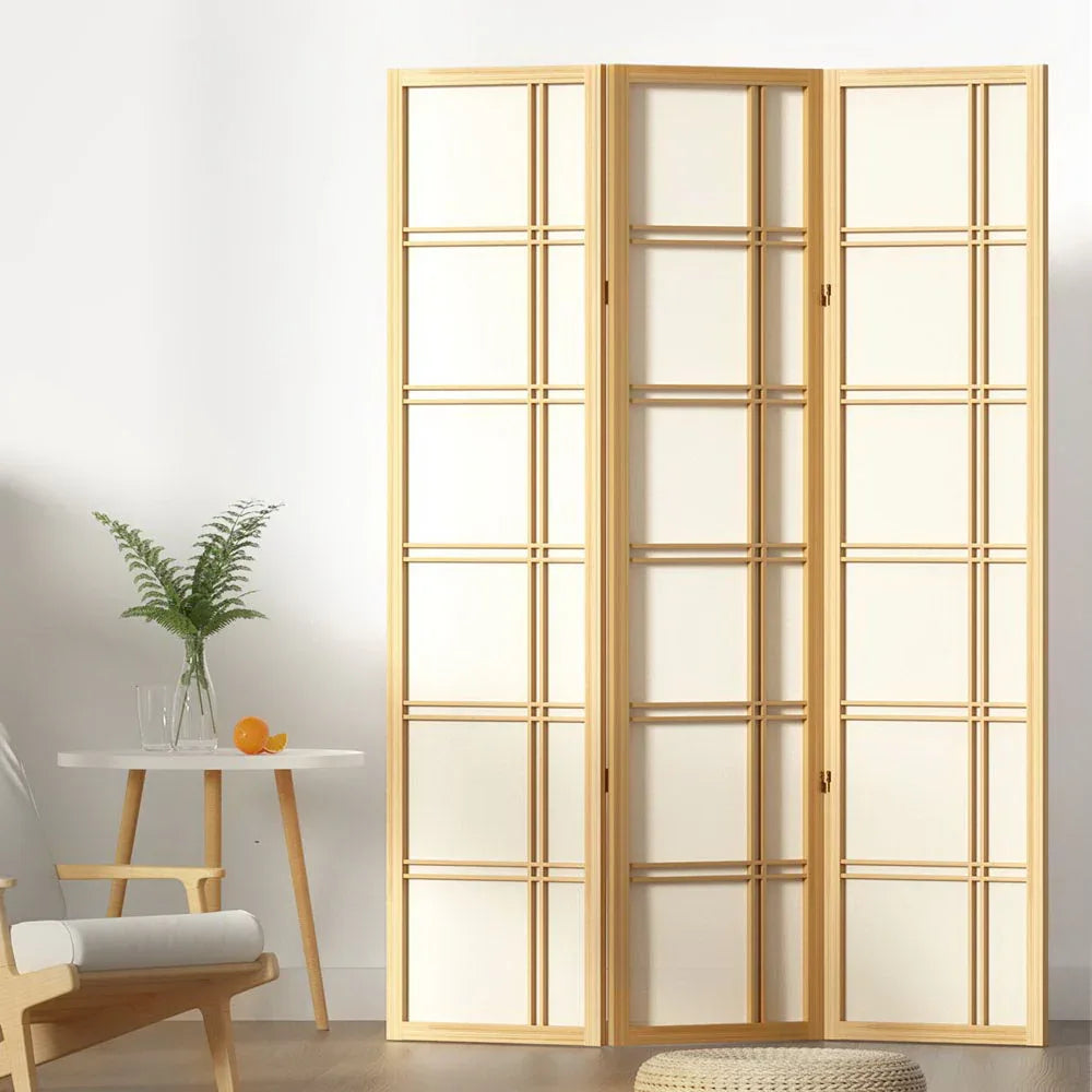 Artiss 3 Panel Room Divider Screen 132x179cm Nova Natural - Mekamart Australia