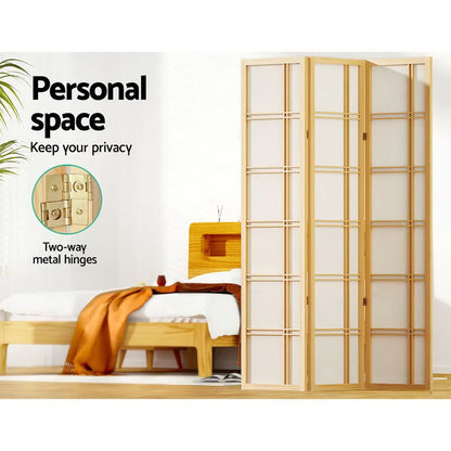 Artiss 3 Panel Room Divider Screen 132x179cm Nova Natural - Mekamart Australia
