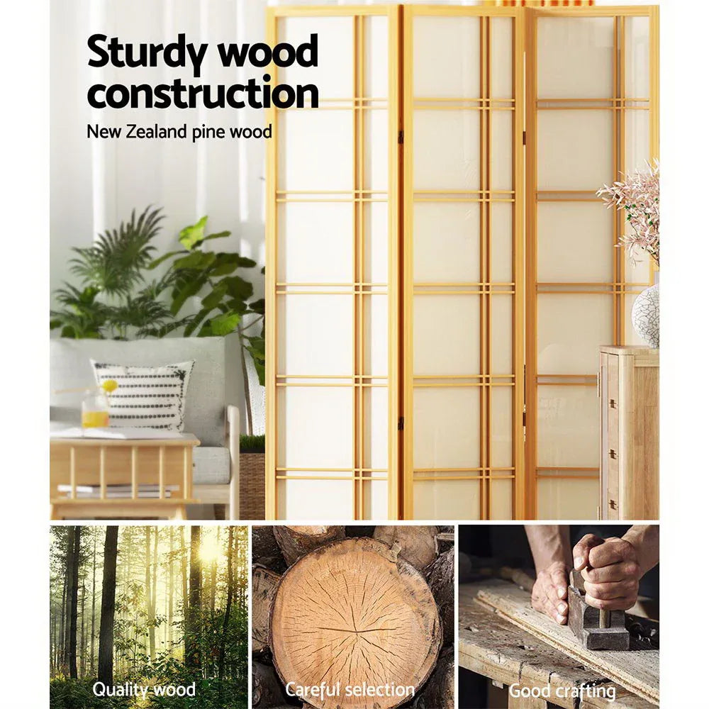 Artiss 3 Panel Room Divider Screen 132x179cm Nova Natural - Mekamart Australia