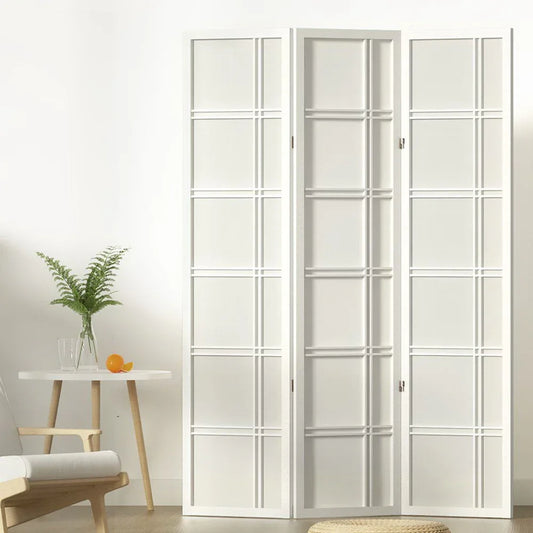 Artiss 3 Panel Room Divider Screen 132x179cm Nova White - Mekamart Australia