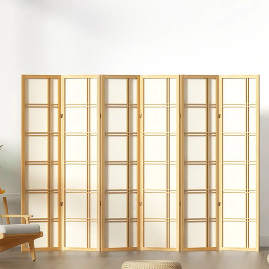 Artiss 6 Panel Room Divider Screen 265x179cm Nova Natural - Mekamart Australia