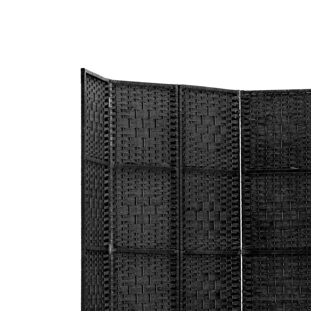 Artiss 6 Panel Room Divider Screen 245x170cm Woven Black - Mekamart Australia