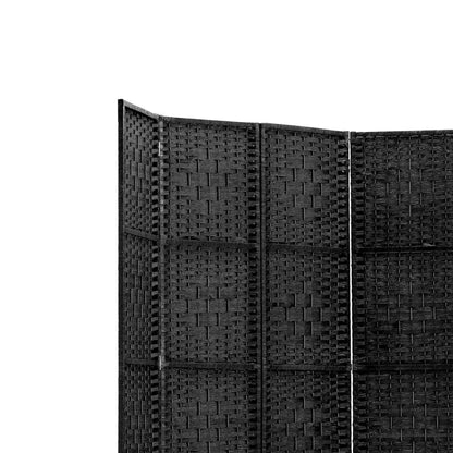Artiss 6 Panel Room Divider Screen 245x170cm Woven Black - Mekamart Australia