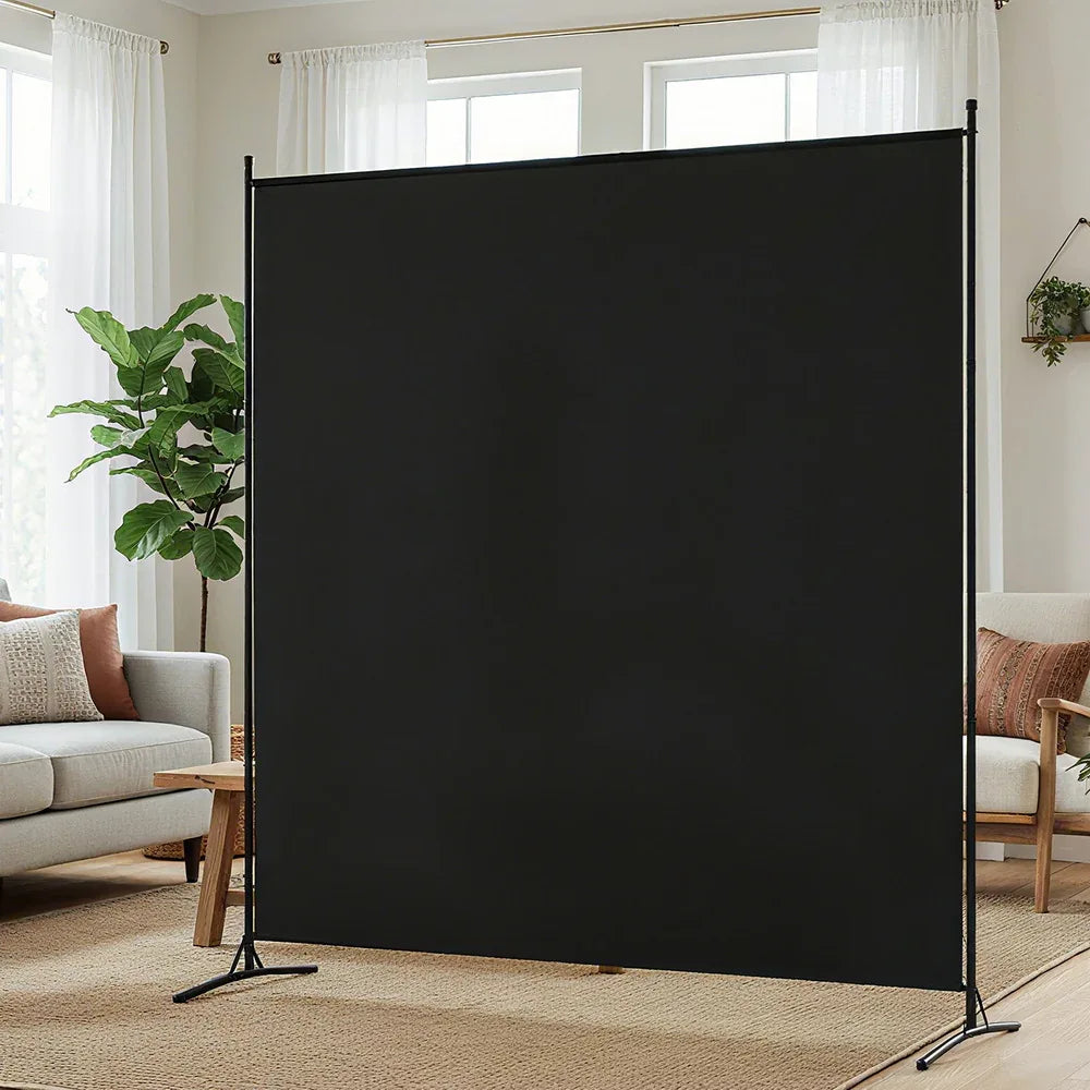 Artiss Room Divider Screen 175x180cm Fabric Black - Mekamart Australia