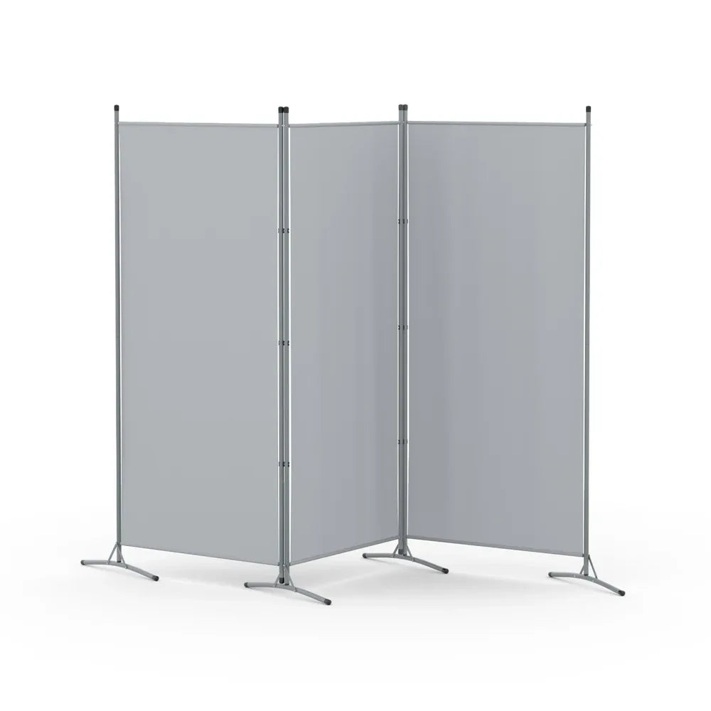 Artiss 3 Panel Room Divider Screen 260x180cm Fabric Grey - Mekamart Australia