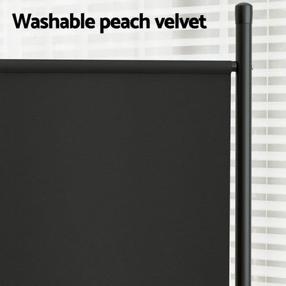 Artiss 4 Panel Room Divider Screen 345x180cm Fabric Black - Mekamart Australia
