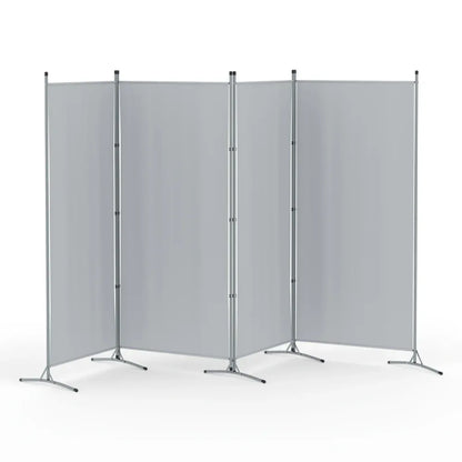 Artiss 4 Panel Room Divider Screen 345x180cm Fabric Grey - Mekamart Australia