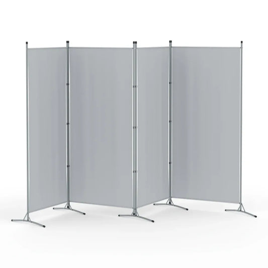 Artiss 4 Panel Room Divider Screen 345x180cm Fabric Grey - Mekamart Australia