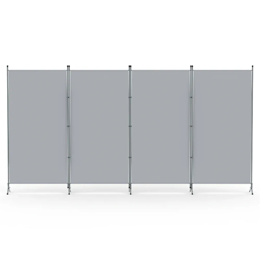 Artiss 4 Panel Room Divider Screen 345x180cm Fabric Grey - Mekamart Australia