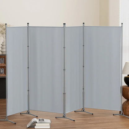 Artiss 4 Panel Room Divider Screen 345x180cm Fabric Grey - Mekamart Australia