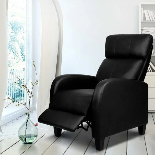 Artiss PU Leather Reclining Armchair - Black - Mekamart Australia