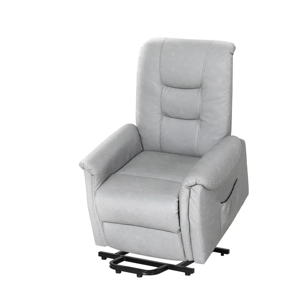 Artiss Recliner Chair Lift Assist Chair Leather Grey - Mekamart Australia