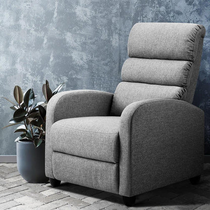 Artiss Recliner Armchair Grey Fabric Bolivia - Mekamart Australia