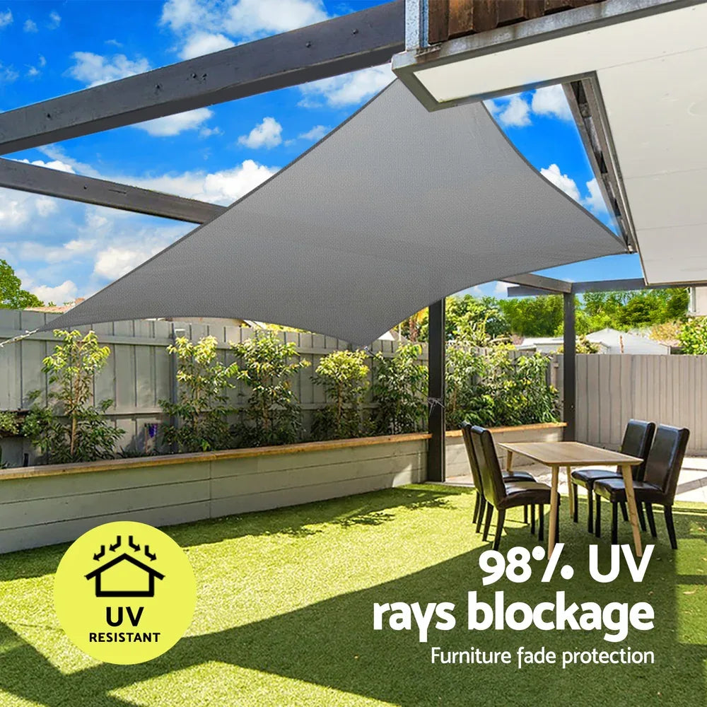 Instahut Shade Sail Cloth Shadecloth Rectangle Canopy 280gsm 3x4m - Mekamart Australia