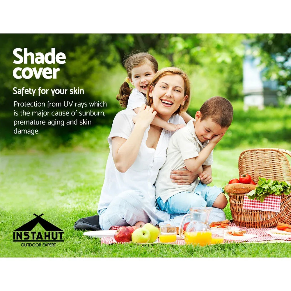 Instahut Shade Sail 6x6x6m Triangle 280GSM 98% Grey Shade Cloth - Mekamart Australia