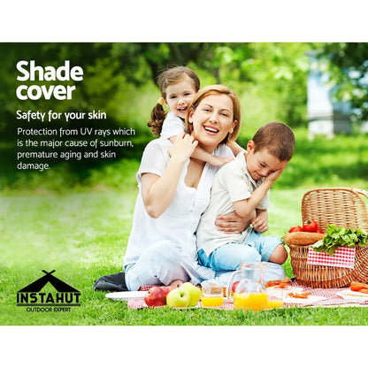 Instahut Shade Sail 6x6x6m Triangle 280GSM 98% Grey Shade Cloth - Mekamart Australia