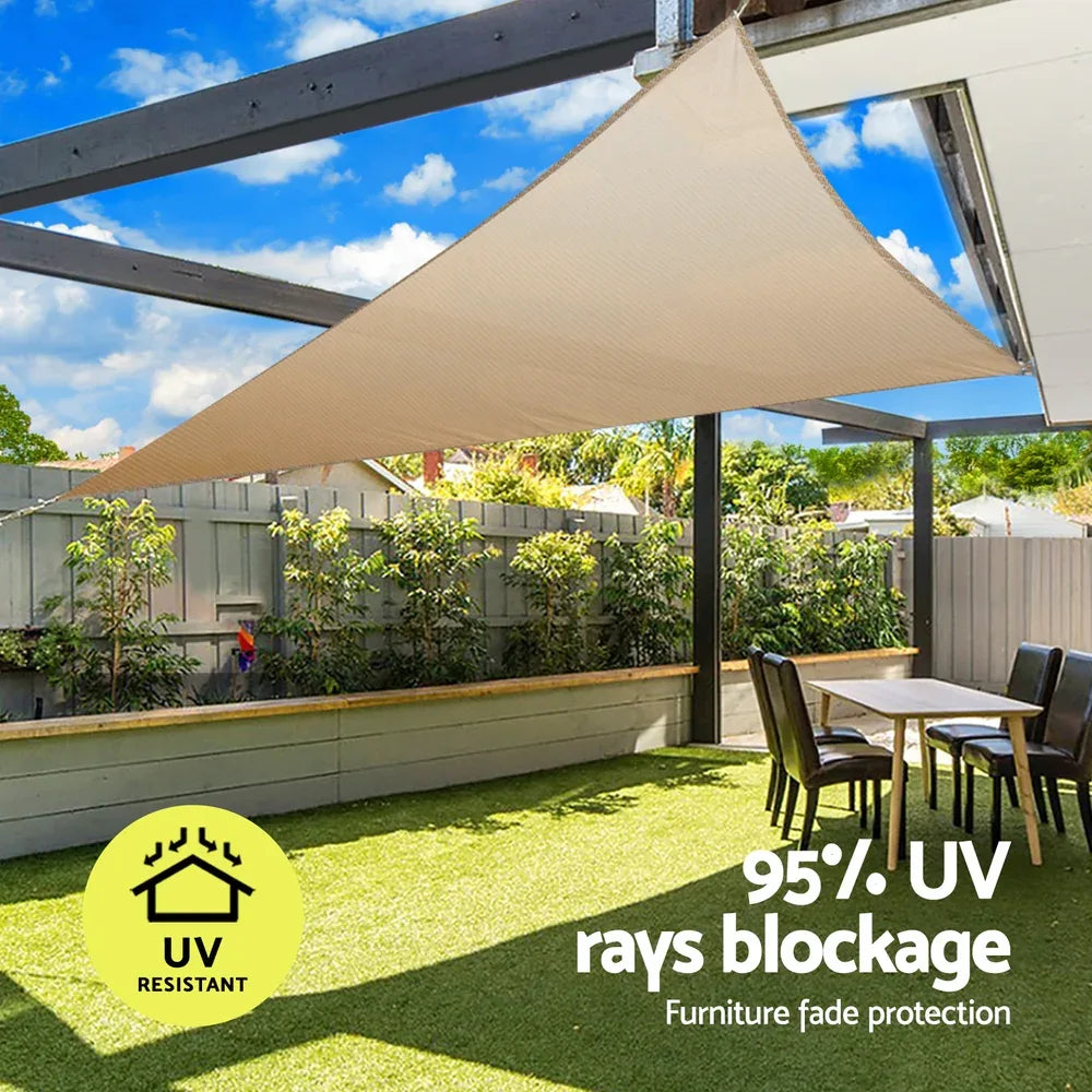 Instahut Shade Sail Cloth Shadecloth Triangle Sun Canopy 3.6x3.6x3.6M - Mekamart Australia