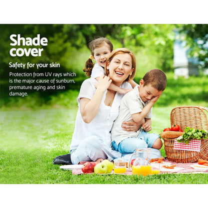 Instahut Shade Sail 3x6m Rectangle 185GSM 95% Sand Shade Cloth - Mekamart Australia