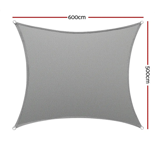 Instahut Shade Sail Cloth Shadecloth Square Sun Canopy 5x6m - Mekamart Australia