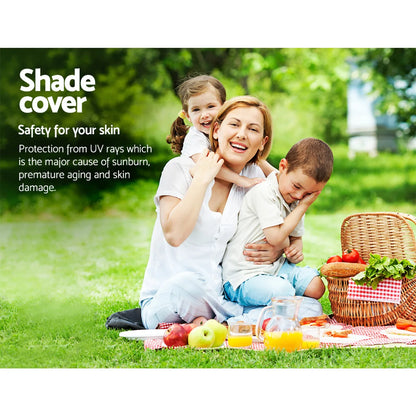 Instahut Shade Sail 4x6m Rectangle 280GSM 98% Black Shade Cloth - Mekamart Australia