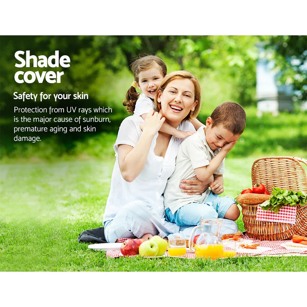 Instahut Shade Sail 2x4m Rectangle 185GSM 95% Sand Shade Cloth - Mekamart Australia