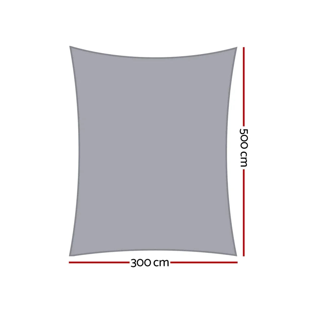 Instahut Waterproof Shade Sail Shade cloth 220GSM Canopy 3x5m - Mekamart Australia