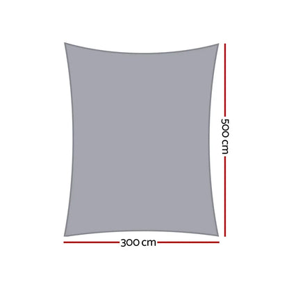 Instahut Waterproof Shade Sail Shade cloth 220GSM Canopy 3x5m - Mekamart Australia