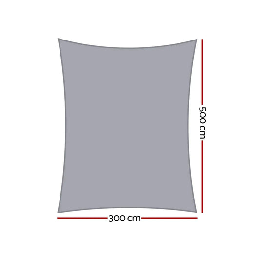 Instahut Waterproof Shade Sail Shade cloth 220GSM Canopy 3x5m - Mekamart Australia