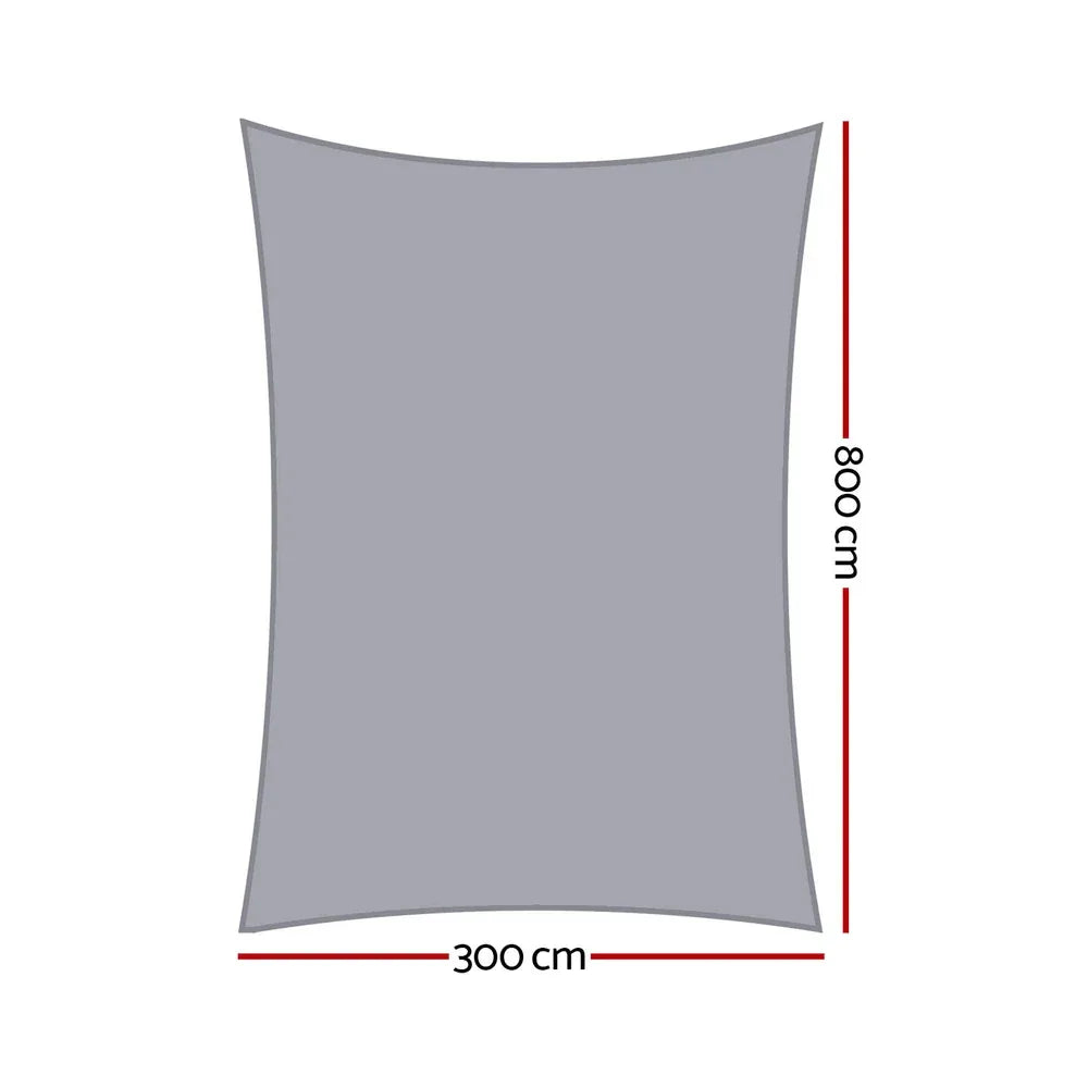 Instahut Waterproof Shade Sail Shade cloth Canopy 220GSM 3x8m - Mekamart Australia