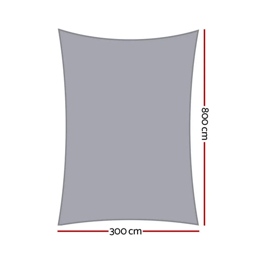 Instahut Waterproof Shade Sail Shade cloth Canopy 220GSM 3x8m - Mekamart Australia