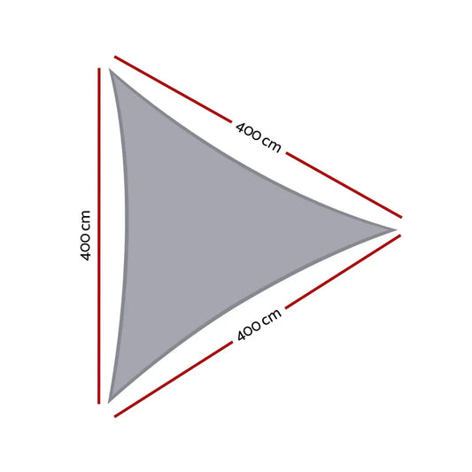 Instahut Waterproof Shade Sail Shade cloth Triangle Canopy 220GSM 4x4x4m - Mekamart Australia