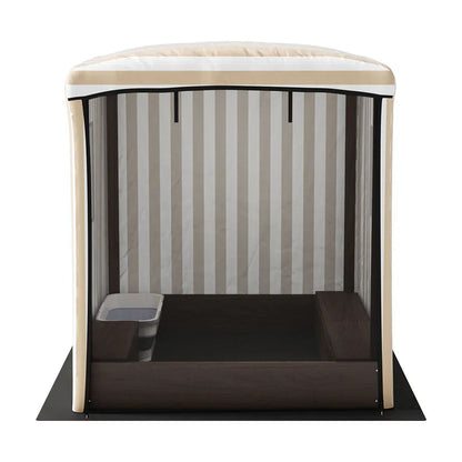 Keezi Kids Sandpit Wooden Sandbox Sand Pit with Canopy Window Water Basin 120cm - Mekamart Australia