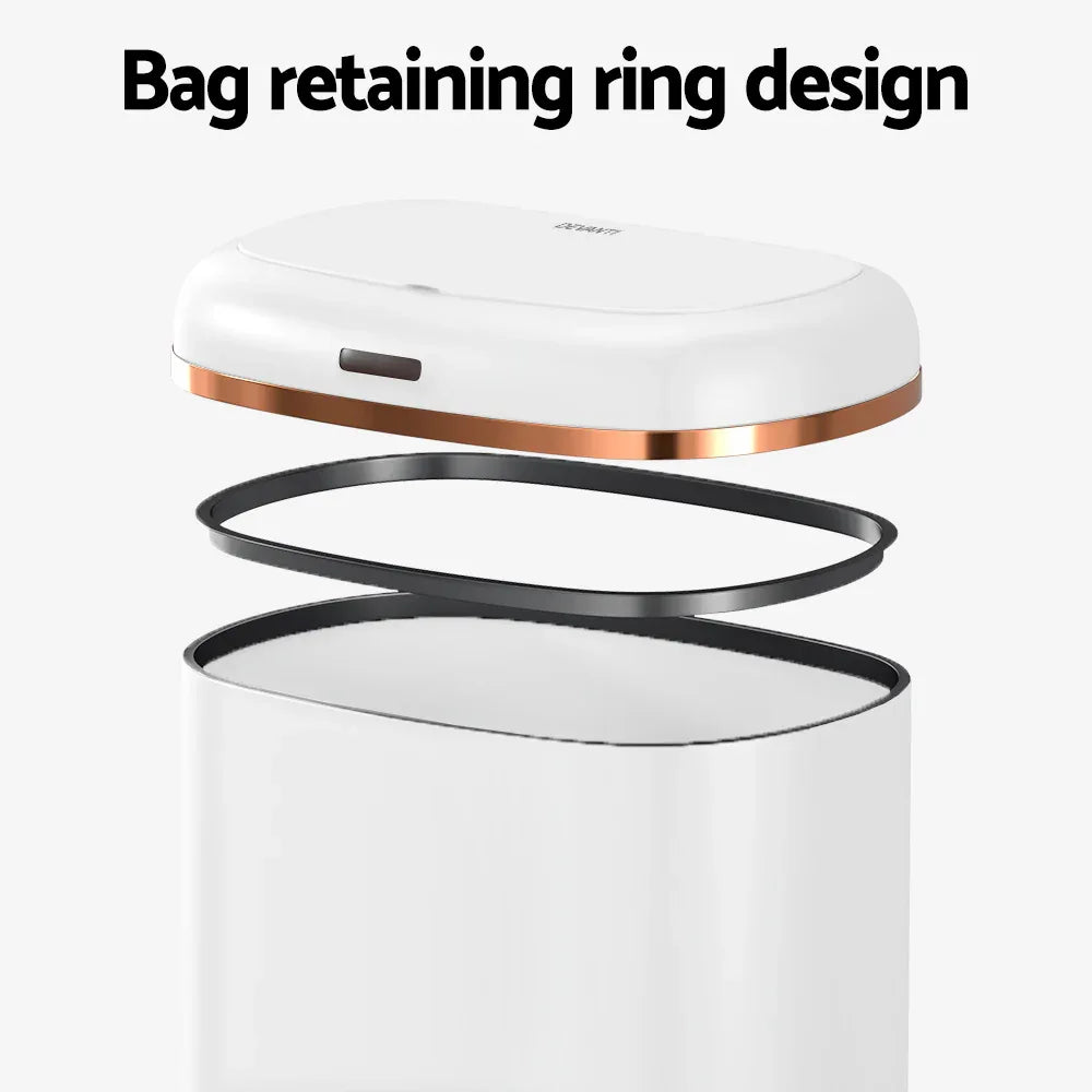 Devanti 38L Motion Sensor Bin Rubbish Automatic White - Mekamart Australia