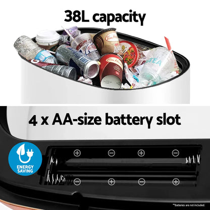 Devanti 38L Motion Sensor Bin Rubbish Automatic White - Mekamart Australia