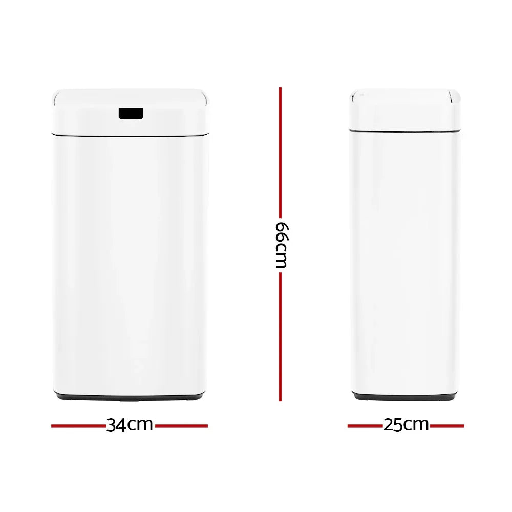 Devanti 45L Motion Sensor Bin Rubbish Automatic White - Mekamart Australia
