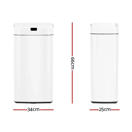 Devanti 45L Motion Sensor Bin Rubbish Automatic White - Mekamart Australia