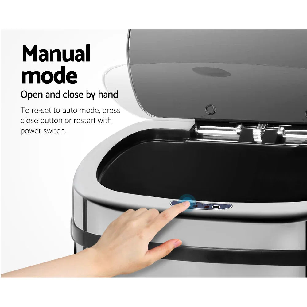 Devanti Motion Sensor Bin 50L Soft-Close Hygienic Kitchen Solution - Mekamart Australia