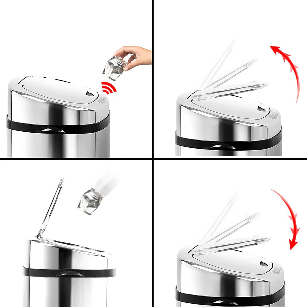 Devanti Motion Sensor Bin 50L Soft-Close Hygienic Kitchen Solution - Mekamart Australia