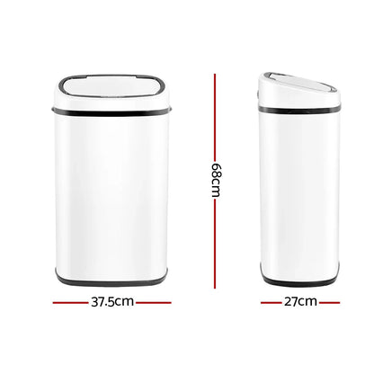 Devanti 58L Motion Sensor Bin Rubbish Automatic White - Mekamart Australia