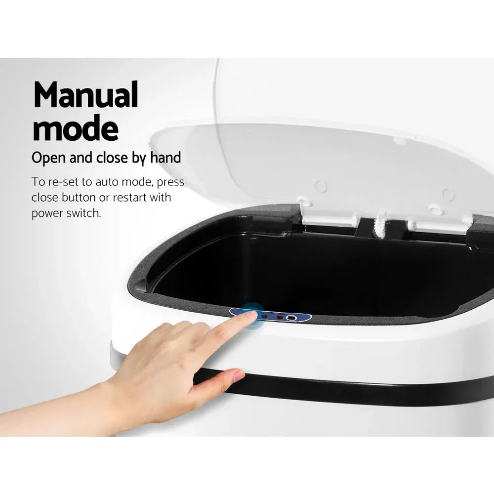 Devanti 58L Motion Sensor Bin Rubbish Automatic White - Mekamart Australia