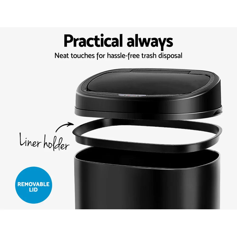 Devanti Motion Sensor Bin 68L Hands-Free Touchless Kitchen Waste - Mekamart Australia