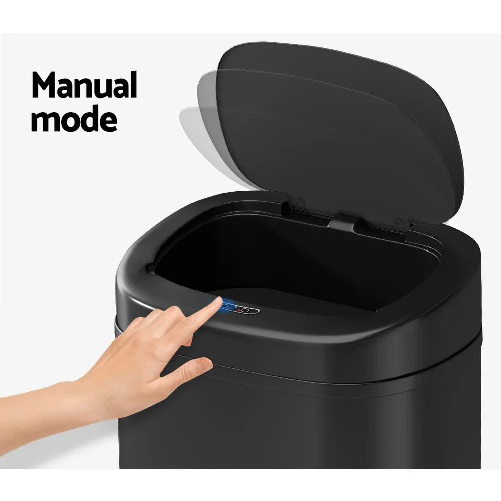 Devanti 82L Motion Sensor Bin Rubbish Automatic Black - Mekamart Australia